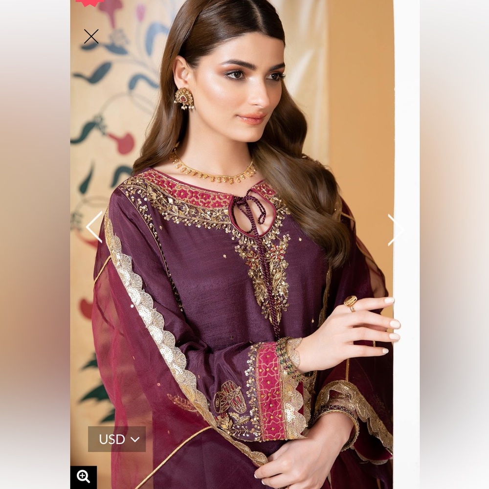 Elegant Purple Embroidered Dress
